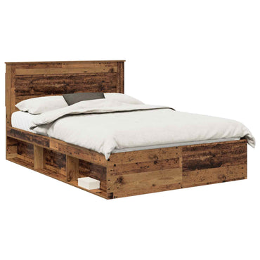 vidaXL Cadre de lit bois de récupération 140 x 200 cm Bois de pin massif