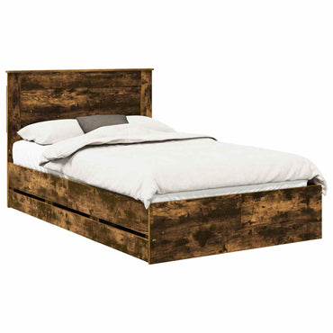 vidaXL Bettrahmen Geräucherte Eiche 120 x 190 cm Ingenieurs Holz