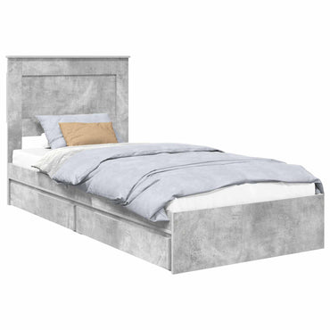 vidaXL Aufbewahrungsbett Beton Grau 75 x 190 cm Holzwerkstoff