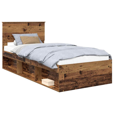 vidaXL Cadre de lit bois de récupération 90 x 190 cm Pin massif