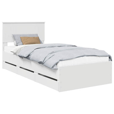 vidaXL Cadre de lit avec tiroirs Blanc 90 x 190 cm Bois d'ingénierie