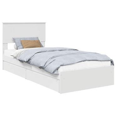 vidaXL Aufbewahrungsbett mit Kopfteil Weiß 90 x 190 cm Holzwerkstoff