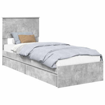 vidaXL Aufbewahrungsbett Beton Grau 75 x 190 cm Holzwerkstoff