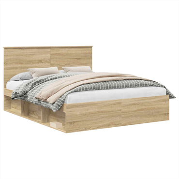 vidaXL Bettrahmen Sonoma 160 x 200 cm Massives Kiefernholz