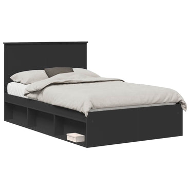 vidaXL Bettrahmen Schwarz 120 x 190 cm Massives Kiefernholz