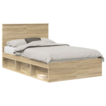 vidaXL Bettrahmen Sonoma 120 x 190 cm Massives Kiefernholz