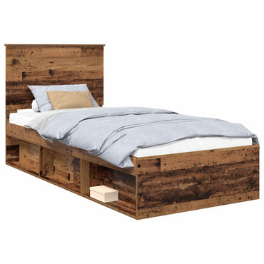 vidaXL Bettrahmen Altholz 90 x 200 cm Massives Kiefernholz
