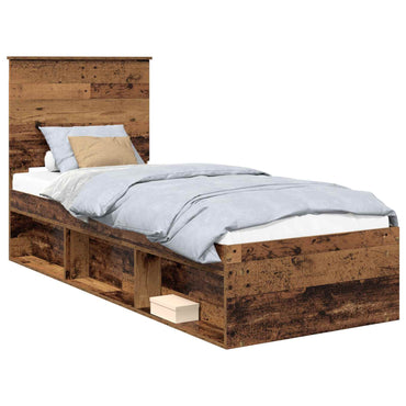 vidaXL Cadre de lit bois de récupération 75 x 190 cm Bois de pin massif