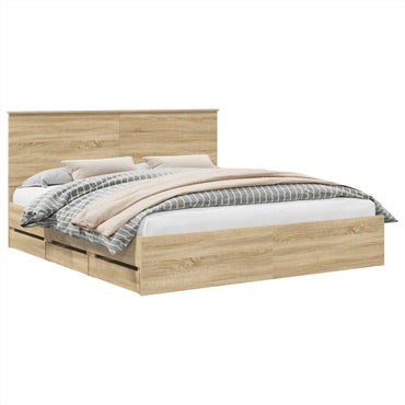 vidaXL Bettrahmen Sonoma-Eiche 180 x 200 cm Ingenieurs Holz