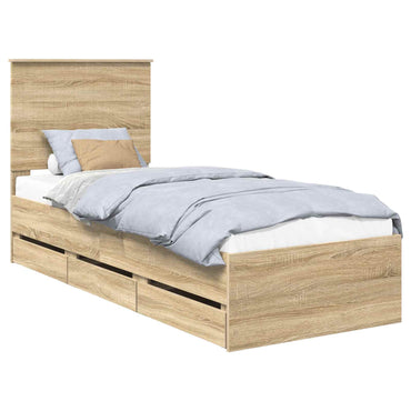 vidaXL Cadre de lit Chêne Sonoma 75 x 190 cm Bois d'ingénierie
