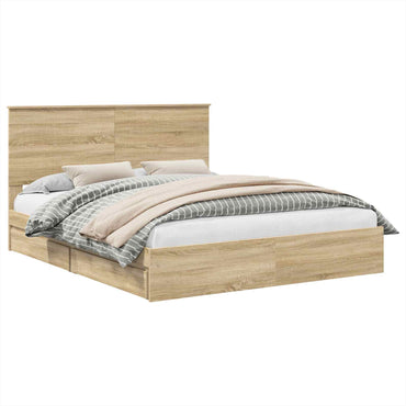 vidaXL Aufbewahrungsbett Sonoma-Eiche 160 x 200 cm Holzwerkstoff