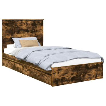 vidaXL Aufbewahrungsbett Geräucherte Eiche 100 x 200 cm Holzwerkstoff