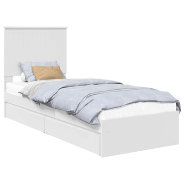 vidaXL Aufbewahrungsbett mit Kopfteil Weiß 75 x 190 cm Holzwerkstoff