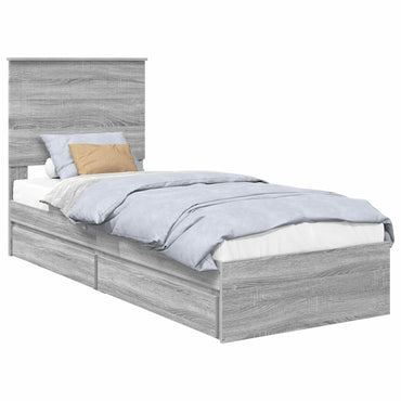 vidaXL Aufbewahrungsbett Graues Sonoma 75 x 190 cm Holzwerkstoff