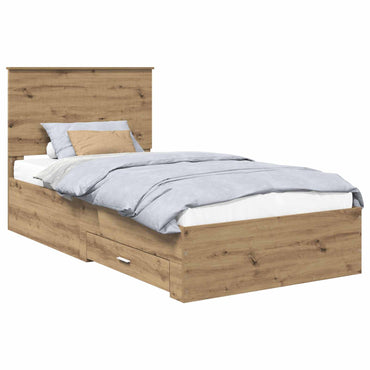 vidaXL Bettrahmen Artisan-Eiche 100 x 200 cm Holzwerkstoff