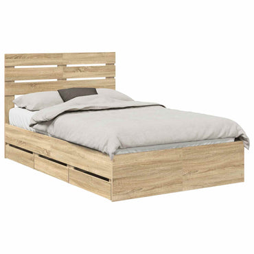 vidaXL Bettrahmen Sonoma-Eiche 120 x 200 cm Ingenieurs Holz