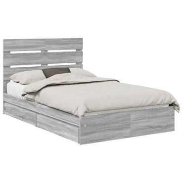 vidaXL Lit de rangement gris Sonoma 135 x 190 cm Bois d'ingénierie