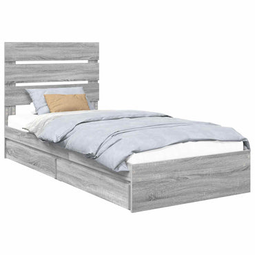 vidaXL Aufbewahrungsbett Graues Sonoma 70 x 190 cm Holzwerkstoff