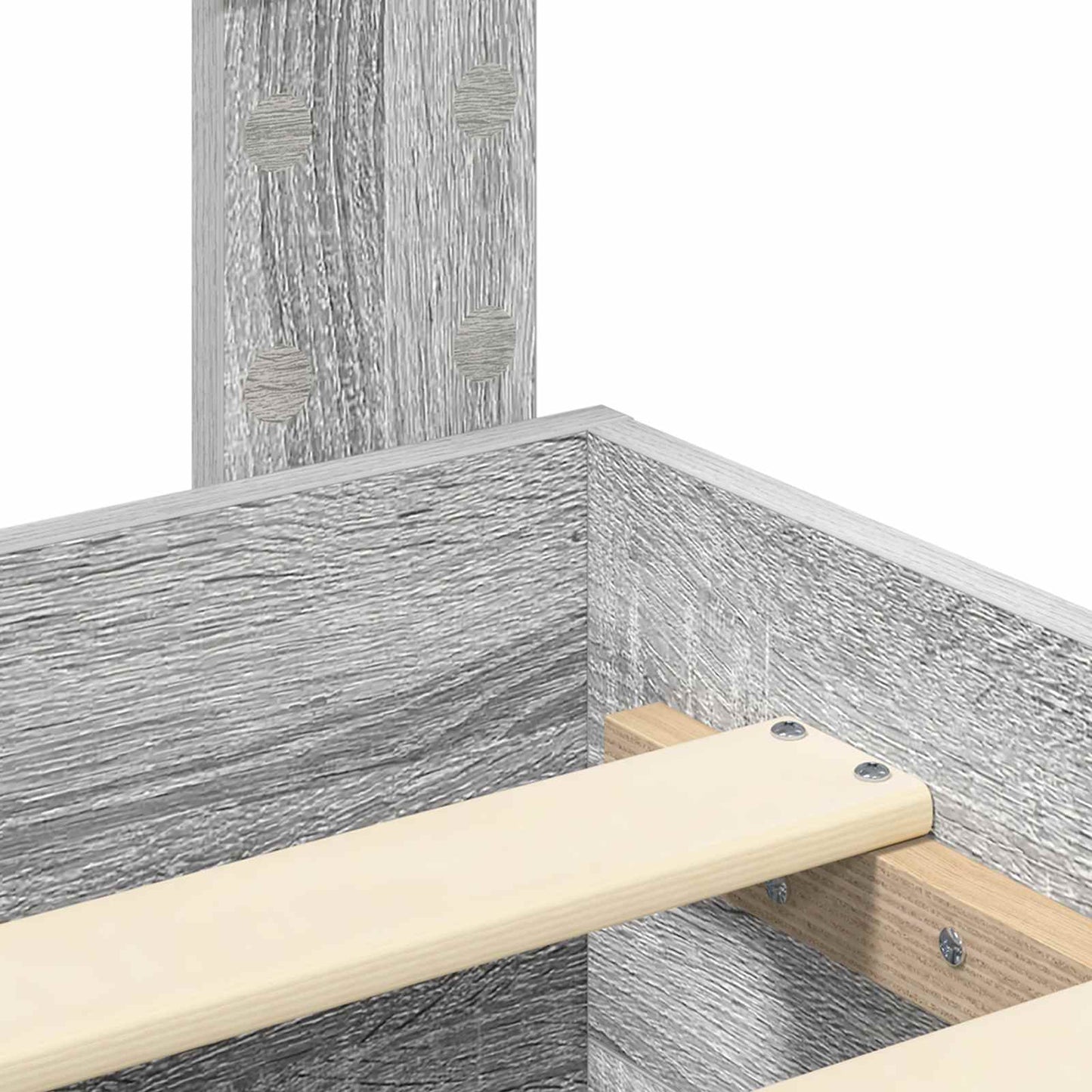 Bettrahmen Graues Sonoma 135 x 190 cm Holzwerkstoff