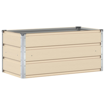 vidaXL Jardinière Ivoire 100 x 50 x 45 cm Acier galvanisé