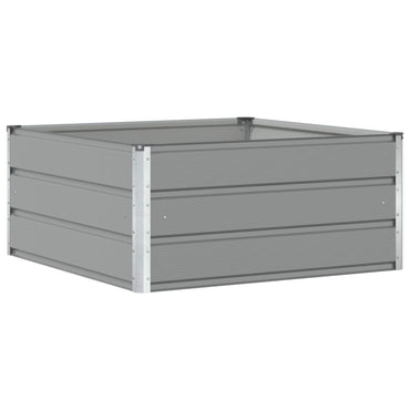 vidaXL Pflanzkübel Hellgrau 100 x 100 x 45 cm Stahl