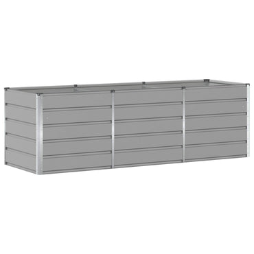 vidaXL Pflanzkübel Hellgrau 240 x 80 x 75 cm Stahl