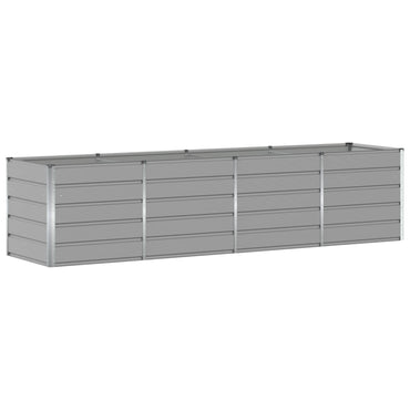 vidaXL Pflanzkübel Hellgrau 240 x 80 x 75 cm Stahl