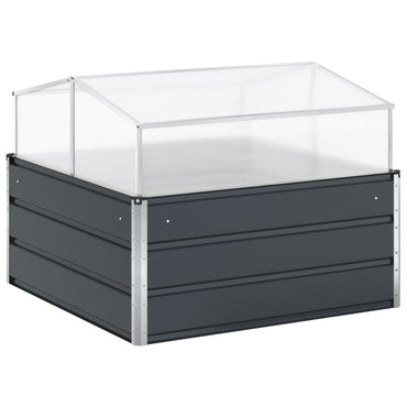 vidaXL Pflanzkübel Anthrazit 100 x 100 x 77 cm Verzinkter Stahl