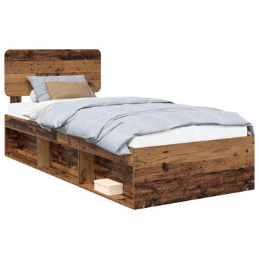 vidaXL Bettrahmen Altholz 75 x 190 cm Massives Kiefernholz