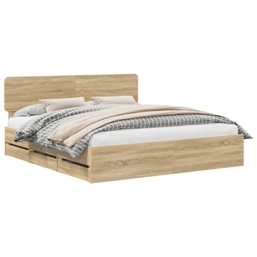 vidaXL Bettrahmen Sonoma-Eiche 180 x 200 cm Ingenieurs Holz