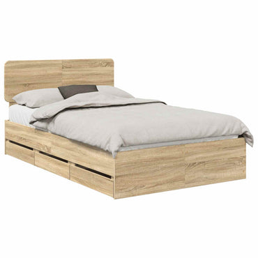 vidaXL Cadre de lit Chêne Sonoma 120 x 200 cm Bois d'ingénierie