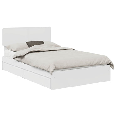vidaXL Aufbewahrungsbett mit Kopfteil Weiß 135 x 190 cm Holzwerkstoff
