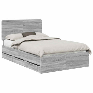 vidaXL Bettrahmen Graues Sonoma 120 x 200 cm Ingenieurs Holz