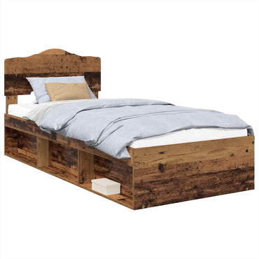 vidaXL Bettrahmen Altholz 75 x 190 cm Massives Kiefernholz