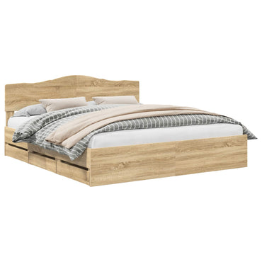 vidaXL Bettrahmen Sonoma-Eiche 180 x 200 cm Ingenieurs Holz