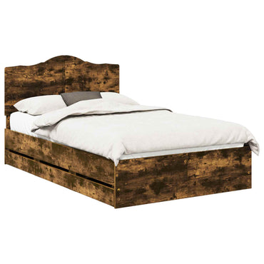 vidaXL Bettrahmen Geräucherte Eiche 120 x 190 cm Ingenieurs Holz