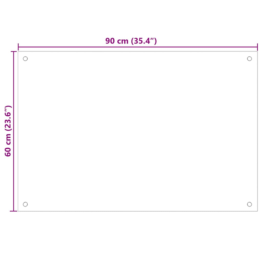 Küchenrückwand 2 pcs Transparent 90 x 60 cm Gehärtetes Glas