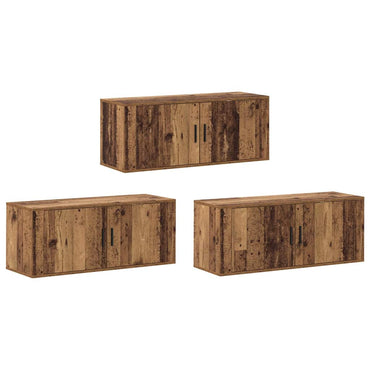 vidaXL Wand-TV-Schrank Set 3 pcs Altholz 100 x 34,5 x 40 cm