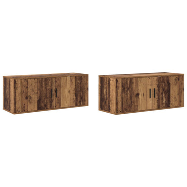 vidaXL Wand-TV-Schrank Set 2 pcs Altholz 100 x 34,5 x 40 cm
