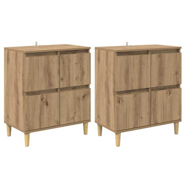 vidaXL Commodes 2 pcs Chêne Artisan 60 x 35 x 70 cm Bois d'ingénierie