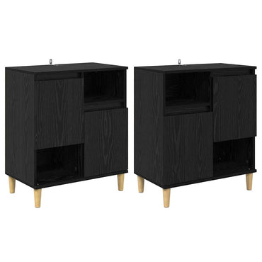 vidaXL Commodes 2 pcs Noir aspect chêne 60 x 35 x 70 cm