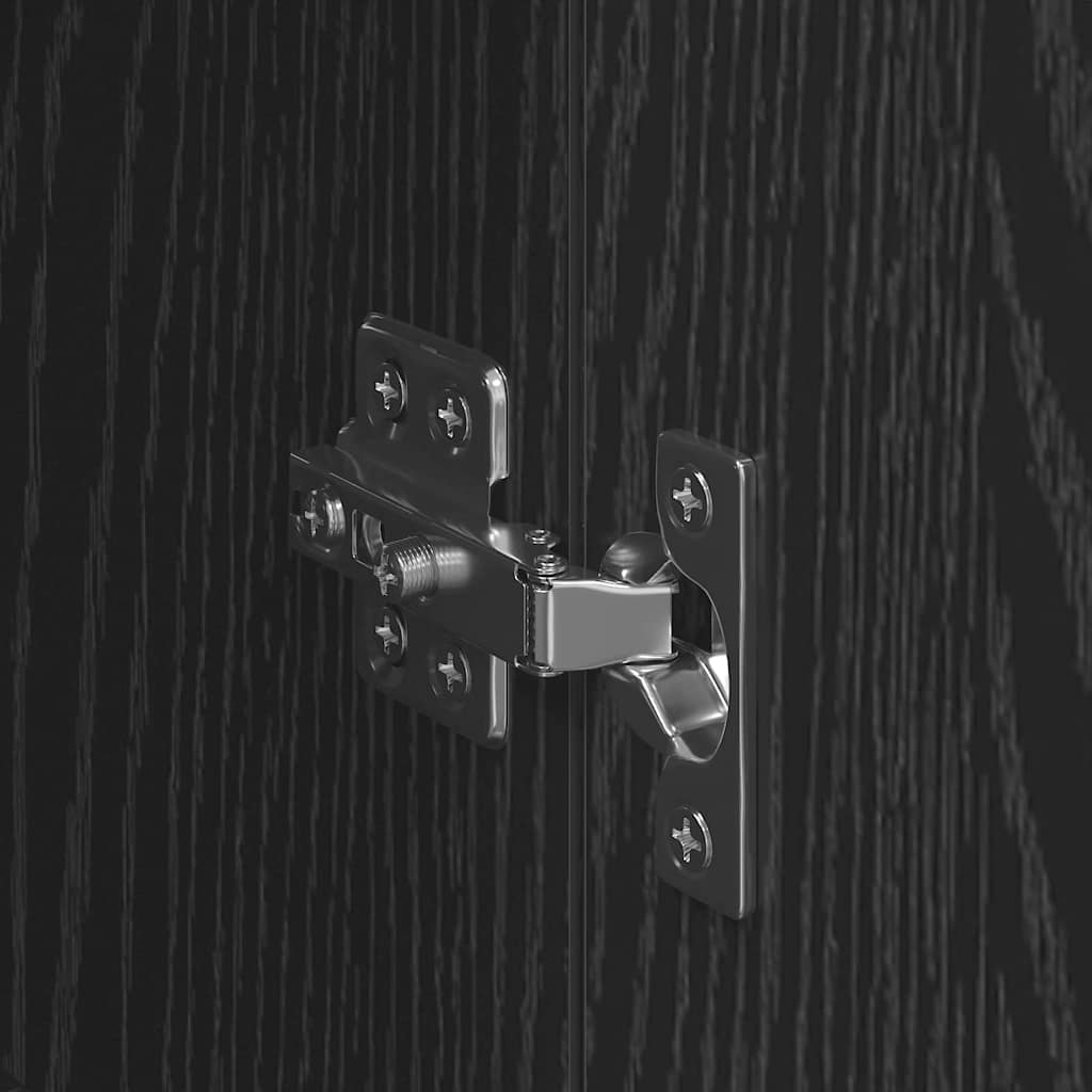 vidaXL Meuble mural 2 pcs Noir aspect chêne Aggloméré