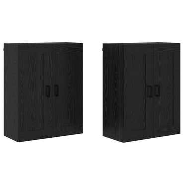 vidaXL Meuble mural 2 pcs Noir aspect chêne Bois d'ingénierie