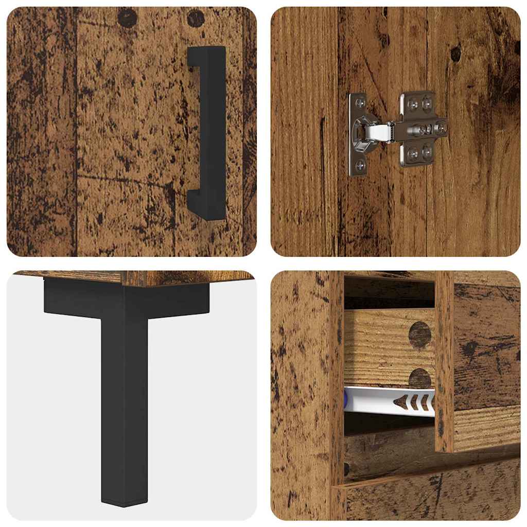 Highboard Altholz 69,5 x 34 x 180 cm Holzwerkstoff