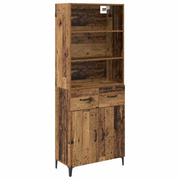 vidaXL Highboard en bois de récupération 69,5 x 34 x 180 cm, bois d'ingénierie