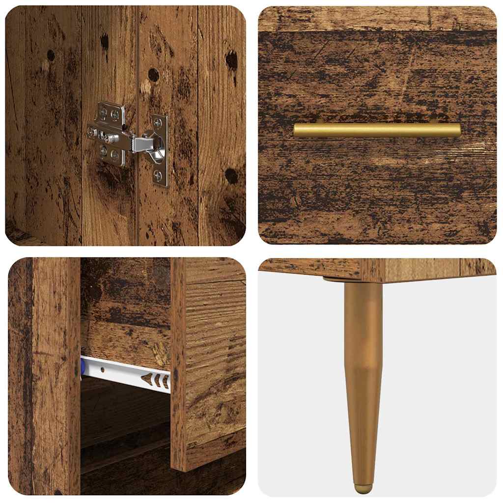 Highboard Altholz 69,5 x 34 x 180 cm Holzwerkstoff