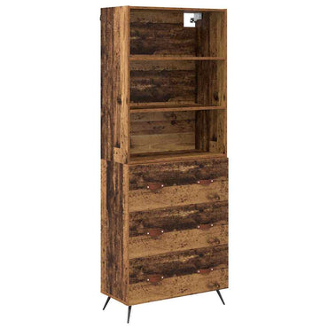 vidaXL Highboard Altholz 69,5 x 34 x 180 cm Holzwerkstoff
