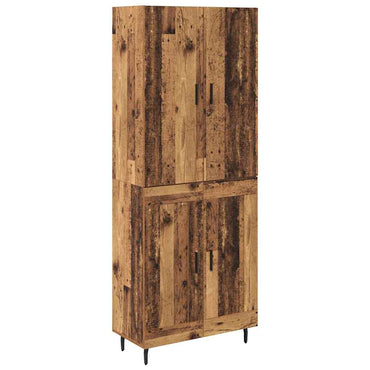 vidaXL Highboard 2 pcs Altholz Engineered Wood und Glas