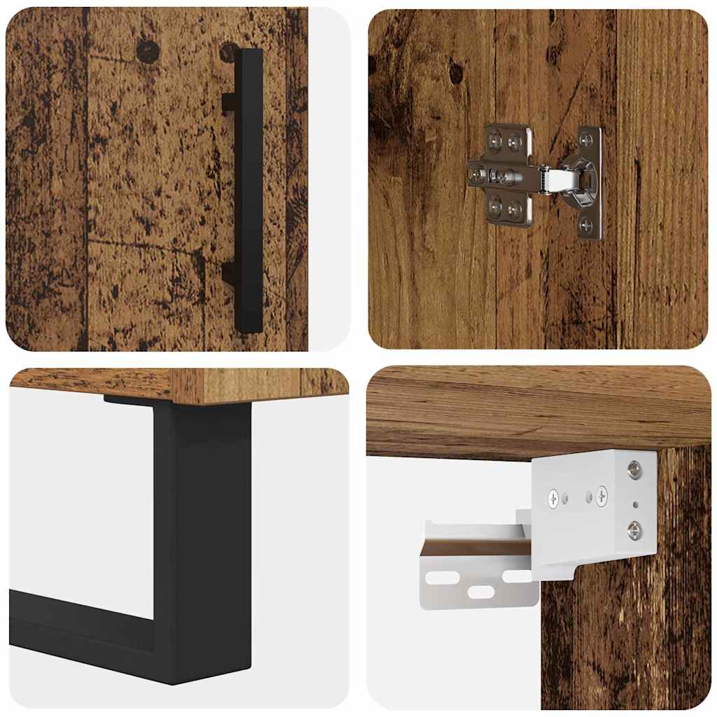 Highboard Altholz 69,5 x 34 x 180 cm Holzwerkstoff