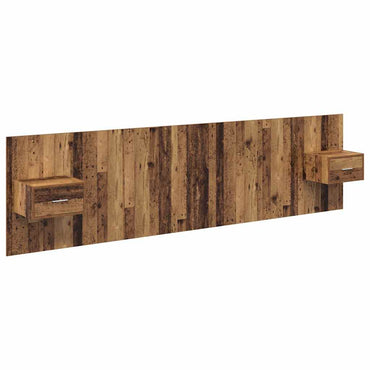 vidaXL Kopfteil mit Schrank mit Schubladen 3 pcs Altholz Holzwerkstoff